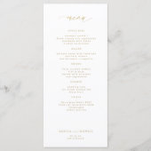 エレガントシンプル金ゴールド結婚タイポグラフィ メニュー (正面)