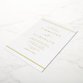 エレガントシンプル金ゴールド結婚s 箔招待状 (回転した状態)
