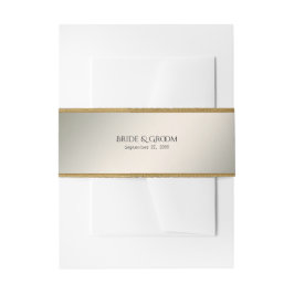 エレガントシンプル金ゴールド 招待状ベリーバンド