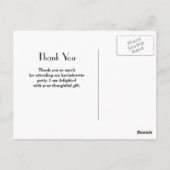 エレガントシンプル金ゴールドMonogramありがとう ポストカード (裏面)