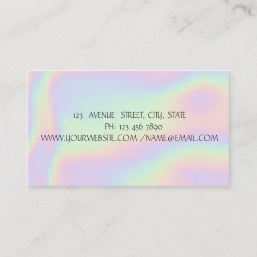 エレガントシンプル金箔ブラシストローク，ホログラフィック 名刺 (裏面)