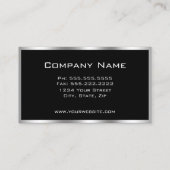 エレガントシンプル銀縁ど黒とクロム 名刺 (裏面)