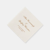 エレガントシンプル銅とアイボリー結婚の スタンダードカクテルナプキン (角)