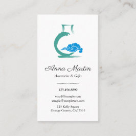 エレガントシンプル陶器花瓶付き名刺 名刺