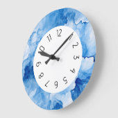 エレガントシンプル青い水色 ラージ壁時計 (傾斜)
