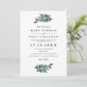 エレガントシンプル青冬のクリスマス結婚の 招待状 (スタンド正面)