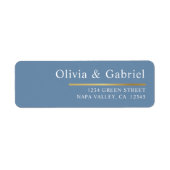 エレガントシンプル青結婚差出人住所 ラベル (正面)