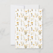 エレガントシンプル黄色の結婚式RSVP応答カード 出欠カード (裏面)