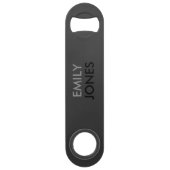 エレガントシンプル黒と灰色パーソナライズされた スピード栓抜き (正面)