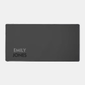 エレガントシンプル黒と灰色パーソナライズされた デスクマット (正面)