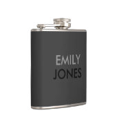 エレガントシンプル黒と灰色パーソナライズされた フラスク (右)