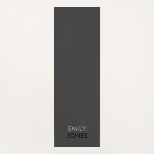 エレガントシンプル黒と灰色パーソナライズされた ヨガマット (正面)