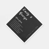 エレガントシンプル黒と白のおもしろいの事実結婚 スタンダードランチョンナプキン (角)