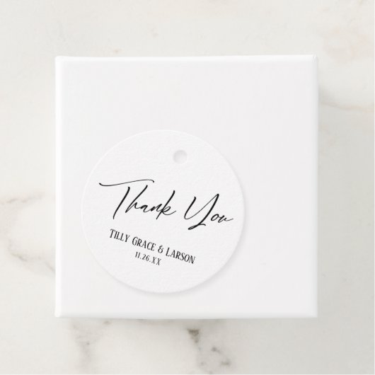 エレガントシンプル黒と白のタイポグラフィありがとう フェイバータグ (インサイチュ)