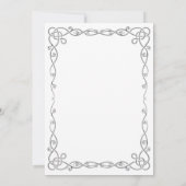 エレガントシンプル黒と白のフローラ赤ちゃんシャワー 招待状 (裏面)