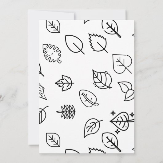 エレガントシンプル黒と白の秋1歳の誕生日 招待状 (裏面)