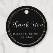 エレガントシンプル黒と白結婚の感謝 フェイバータグ (正面)