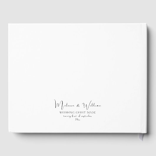 エレガントシンプル黒と白結婚の ゲストブック (裏面)
