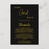エレガントシンプル黒と金ゴールドモダンシック結婚ズ エンクロージャーカード (正面)