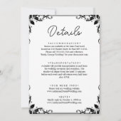 エレガントシンプル黒白カップルシック結婚ズ 招待状 (裏面)