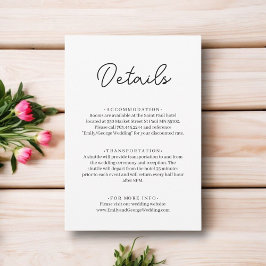 エレガントシンプル黒白シックモダンズ結婚ス エンクロージャーカード