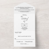 エレガントシンプル黒白シックモダンズ結婚ス オールインワン招待状 (内側)