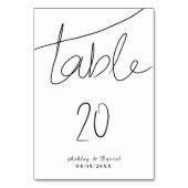 エレガントシンプル黒白シックモダンズ結婚ス テーブルナンバー (裏面)
