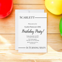 エレガントシンプル黒白シック60誕生日