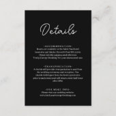 エレガントシンプル黒白シッモダンク結婚ズ エンクロージャーカード (正面)