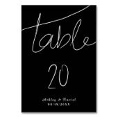 エレガントシンプル黒白シッモダンク結婚ズ テーブルナンバー (裏面)