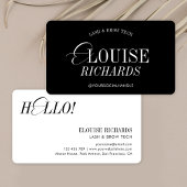 エレガントシンプル黒白ノスタルジックヘア美しい 名刺