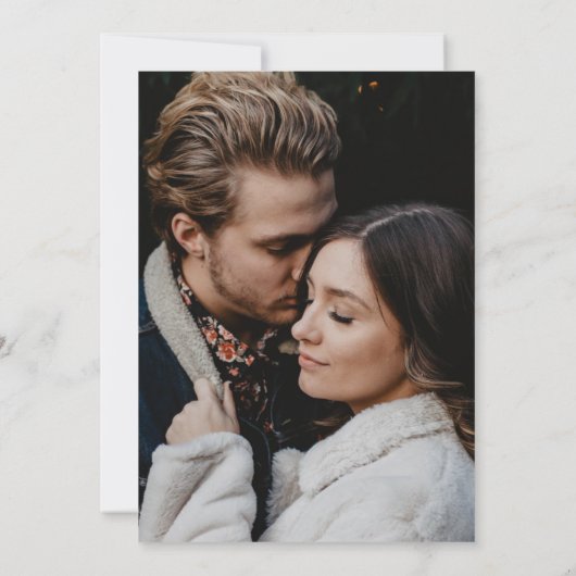 エレガントシンプル黒白ミニマル結婚リスト 招待状 (裏面)