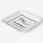 エレガントシンプル黒白モダン1歳 ペーパープレート (傾斜あり)