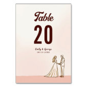 エレガントシンプル黒白新郎新婦結婚の テーブルナンバー (裏面)