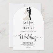 エレガントシンプル黒白結婚書 招待状 (正面)