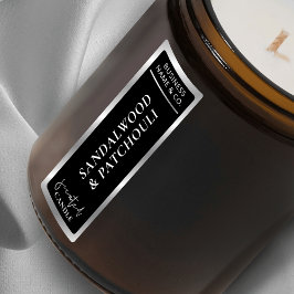 エレガントシンプル黒銀タンパー防止キャンドル ラベル