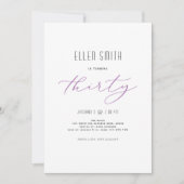 エレガントシンプル30歳 招待状 (正面)
