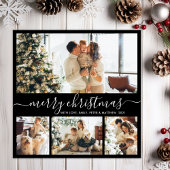 エレガントシンプル4フォトコラージュクリスマスホリデイC シーズンカード