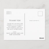 エレガントシンプル4写真ベビーシャワー ポストカード (裏面)