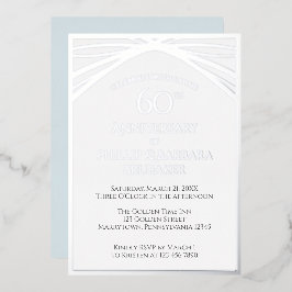 エレガントシンプル60周年結婚パーティー 箔招待状