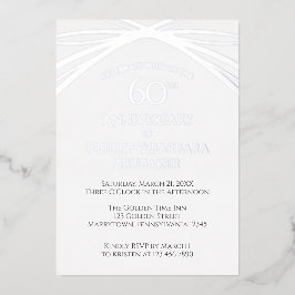 エレガントシンプル60周年結婚パーティー 箔招待状