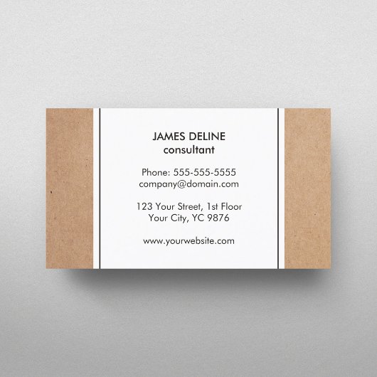 エレガントシンプル　カードボード　ホワイト　コンサルタント 名刺