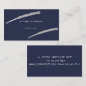 エレガントシンプル、ミニマリスト、シルバーグリッターライン 名刺 (正面/裏面)