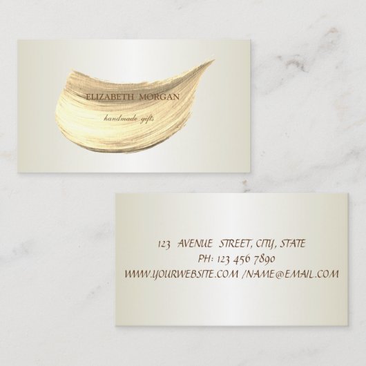 エレガントシンプル、ミニマリスト、ブラシストローク 名刺 (正面/裏面)