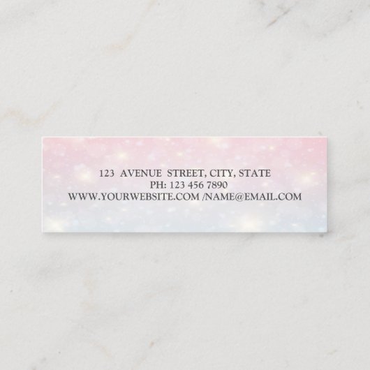 エレガントシンプル《写真》ぼけ味、シルバーグリッターライン スキニー名刺 (裏面)