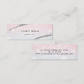 エレガントシンプル《写真》ぼけ味、シルバーグリッターライン スキニー名刺 (正面/裏面)