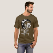 エレガントシンプル:単独開花Tシャツデザイン Tシャツ (正面フル)