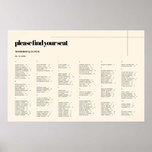 エレガントシンプルA/B座席表 ポスター (正面)