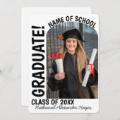 エレガントシンプルArch Photo Neutral卒業 案内状 (正面/裏面)