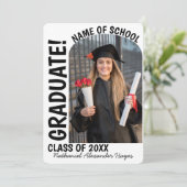 エレガントシンプルArch Photo Neutral卒業 案内状 (スタンド正面)